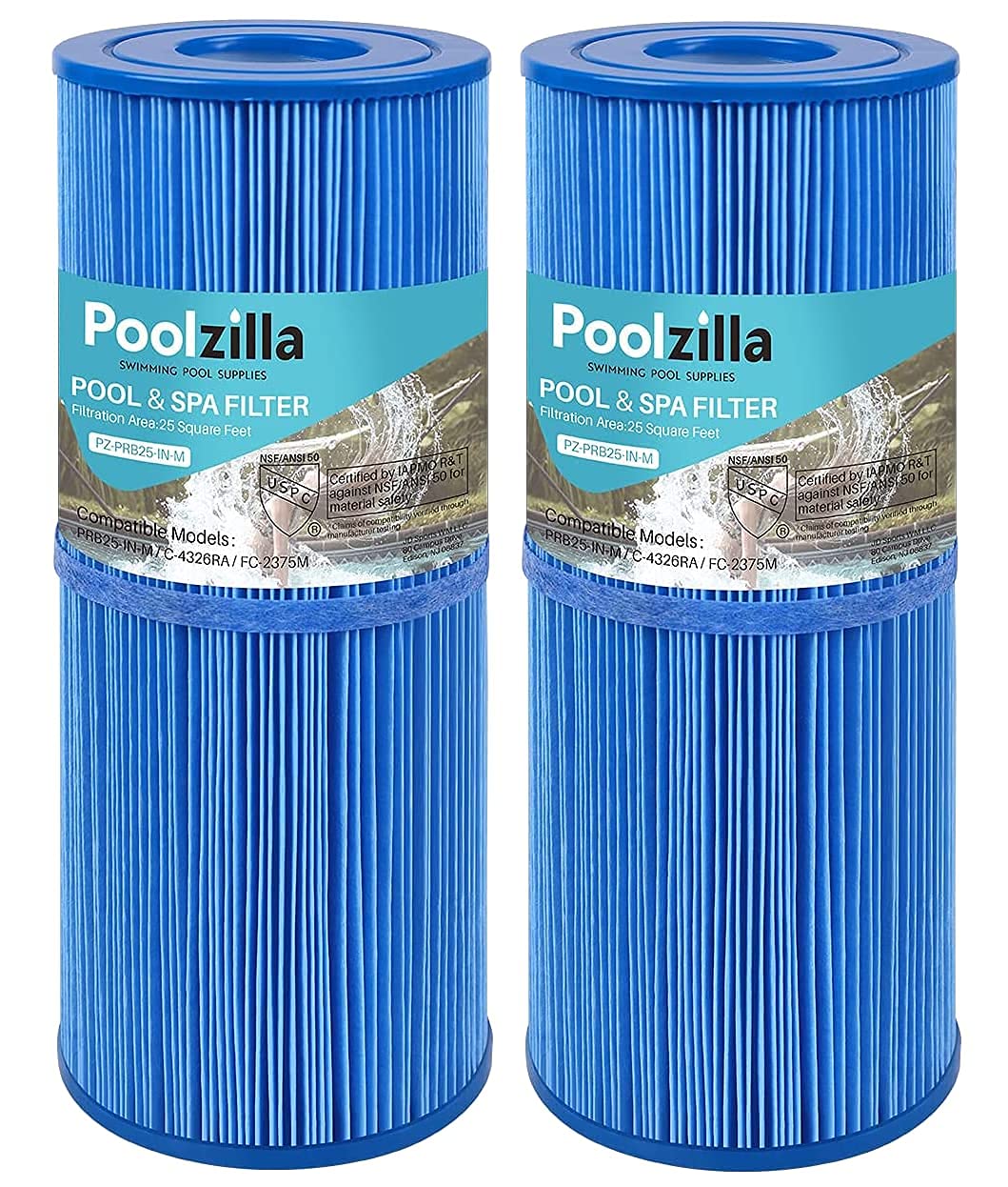 Poolzilla Replacement Asepsis-Infused Spa Filter for Pleatco PRB25-IN-M, Unicel C-4326RA, Filbur FC-2375M, 3005845, 17-2327, 100586, 33521, 25392, 817-2500, 5X13