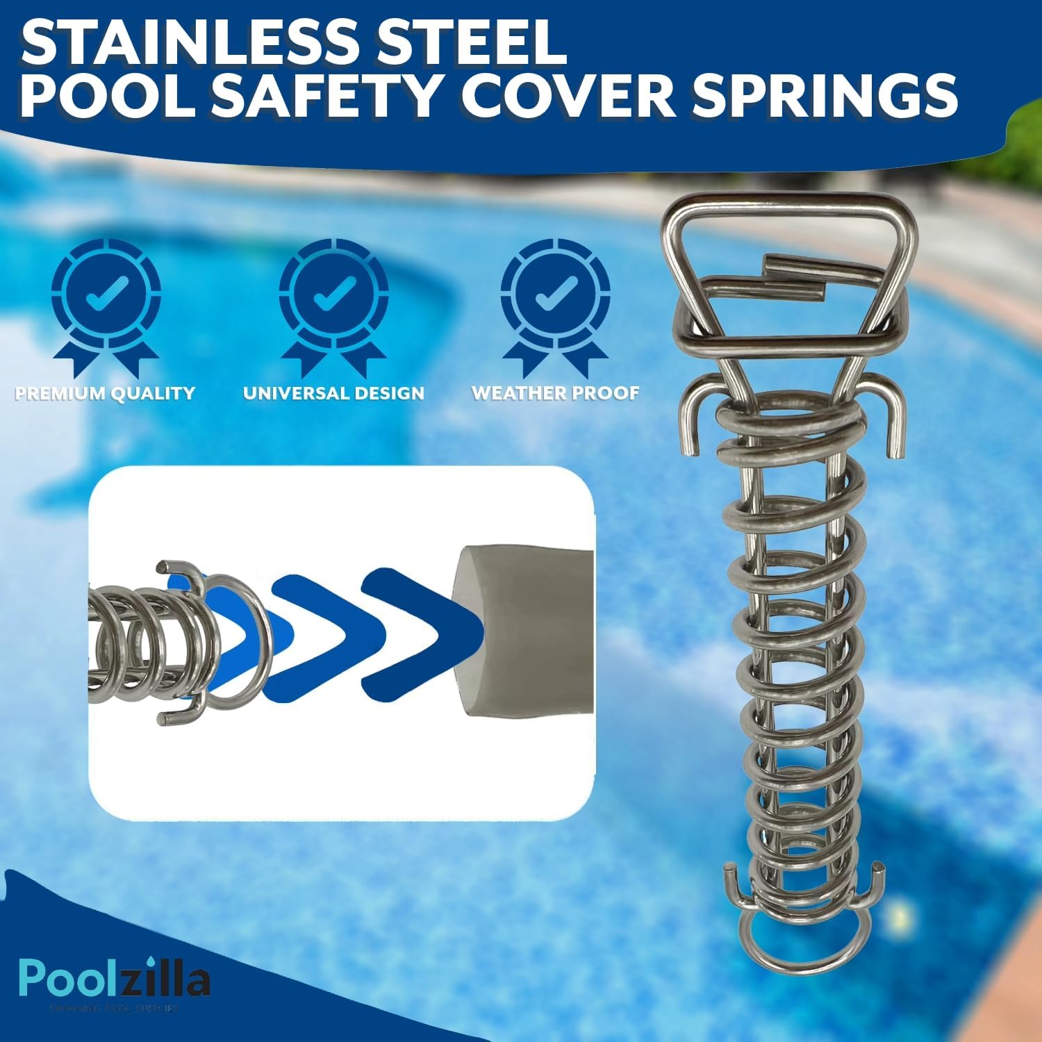 Poolzilla Pool Safety Cover Spring, Universal Fit