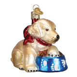 Old World Christmas Ornaments: Labrador Pup Glass Blown Ornaments for Christmas Tree (12458)