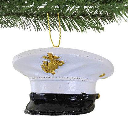 Kurt Adler Resin Ornament for Christmas Tree, U.S. Marine Corps Dress Uniform Hat