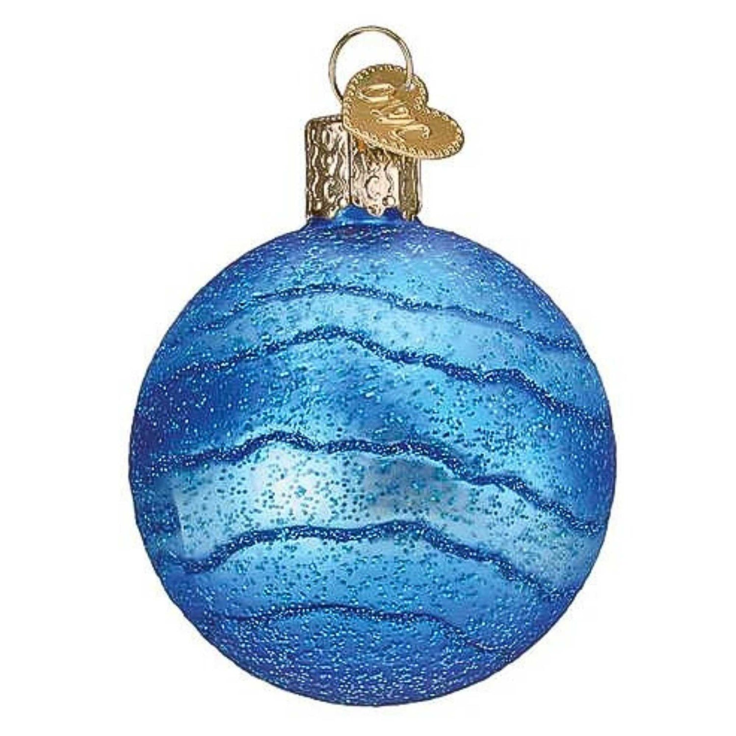 Old World Christmas Planet Neptune Glass Blown Ornament for Christmas Tree, Handcrafted Holiday Decoration, Outer Space Collection