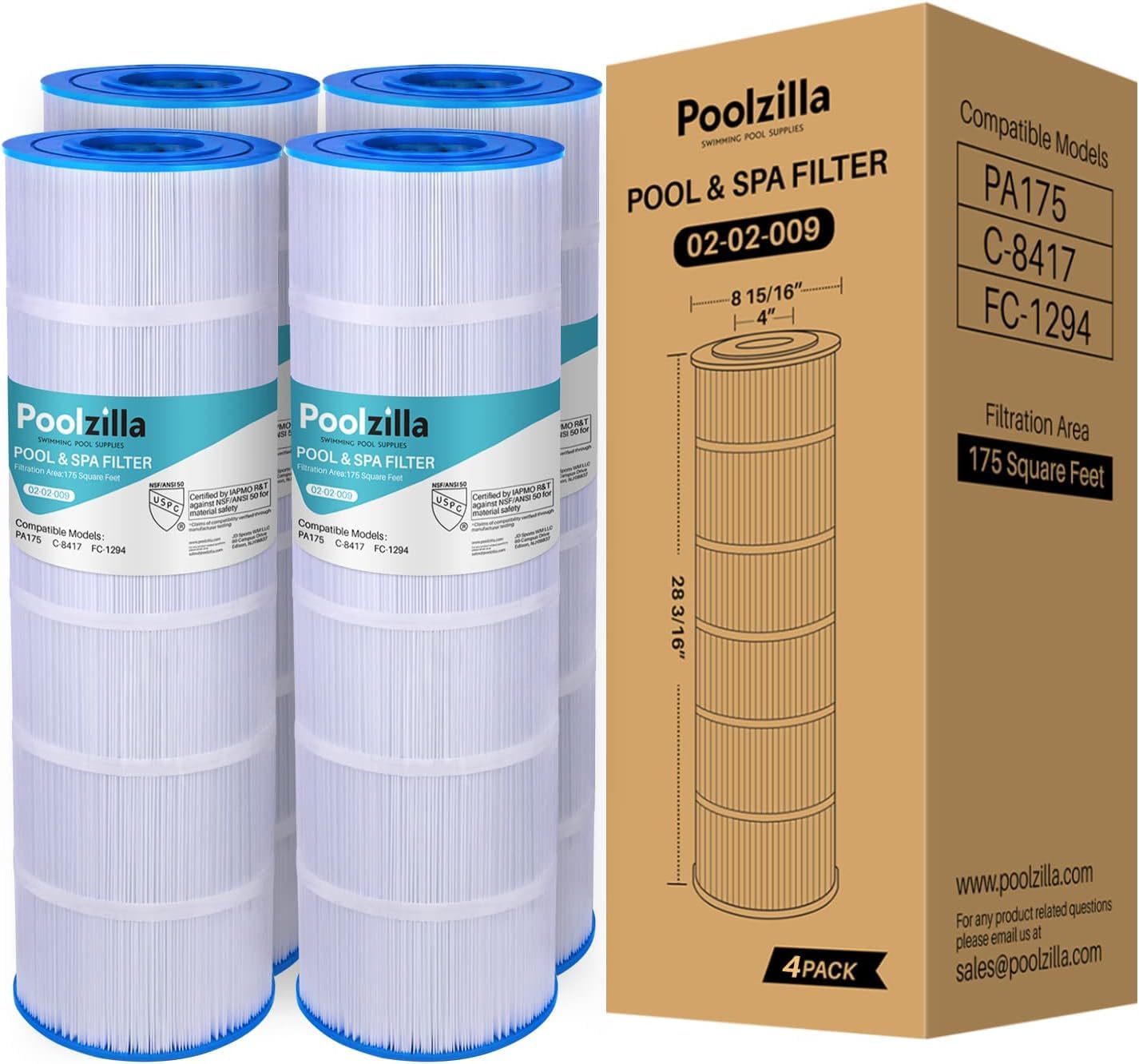Pool Filter Cartridge for Pleatco PA175 - Replaces PCCF-175, 25230-0175S
