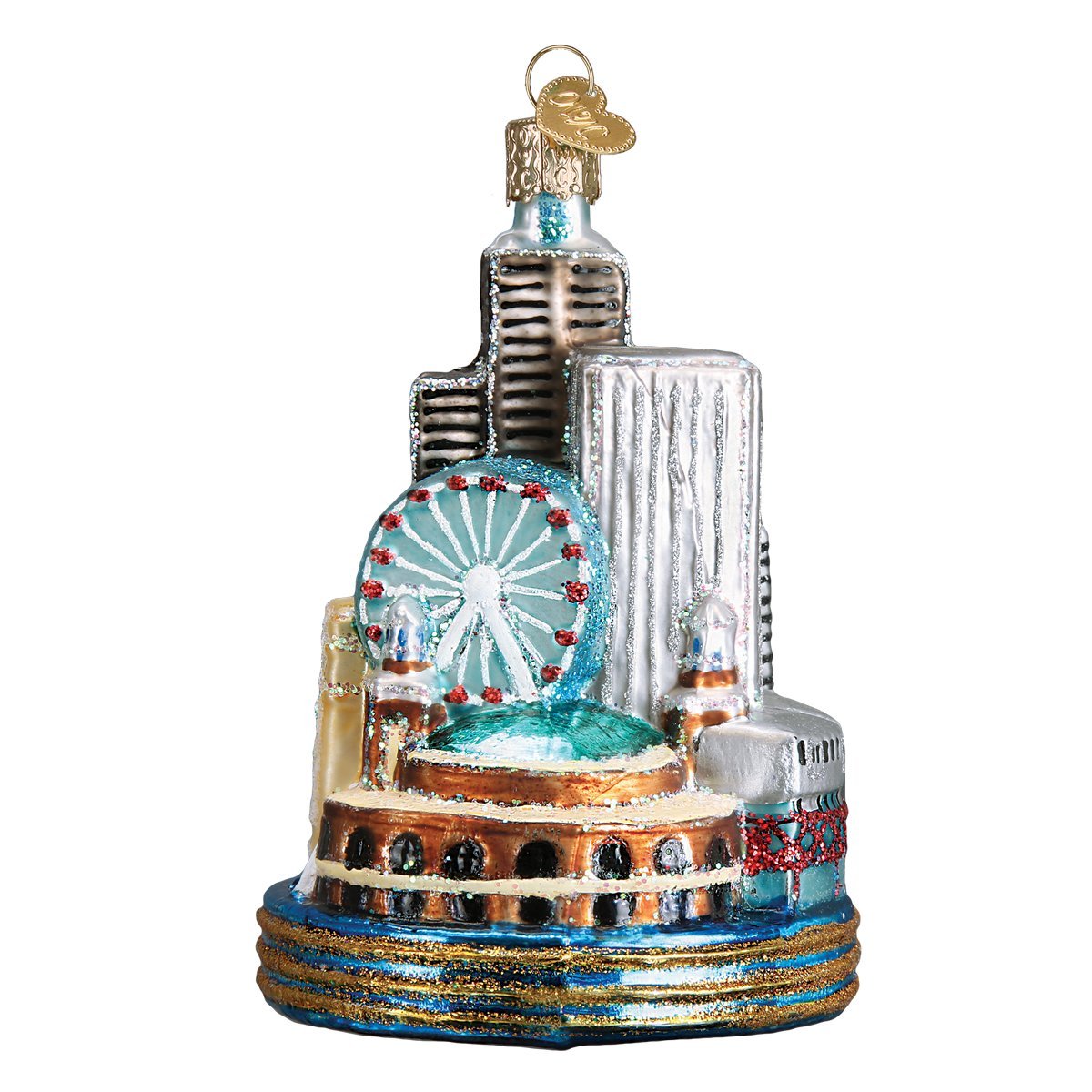 Old World Christmas Glass Blown Ornament Chicago (20091)