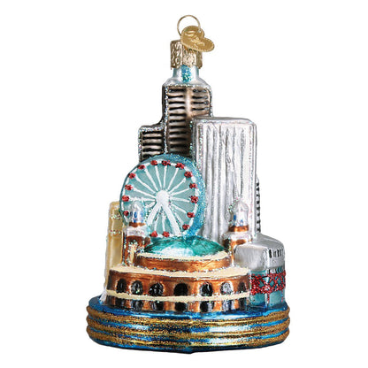 Old World Christmas Glass Blown Ornament Chicago (20091)