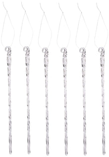 Kurt Adler 6-Piece Glass Twist Icicle Ornaments, 7.5-Inch,Christmas