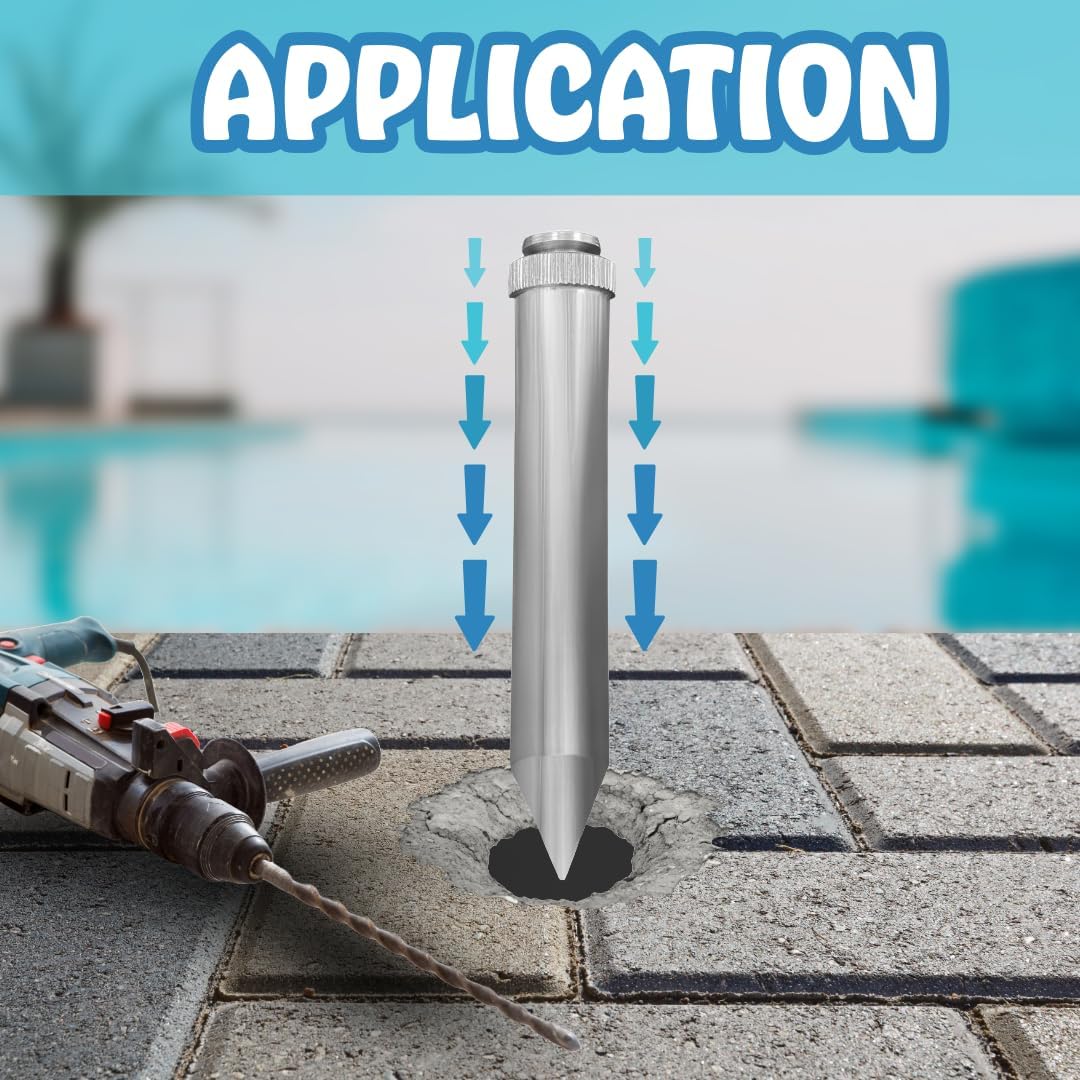 Poolzilla [5 Pack] 5" Stainless Steel Paver Spike Anchor for Safety Pool Cover, Heavy Duty Design for Easy Paver Installation
