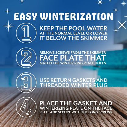 Poolzilla All Season Skimmer Kit for Above Ground Swimming Pools - Compatible with Hayward 1091WM, and Other Wide Mouth Skimmers - Pool Opening and Closing