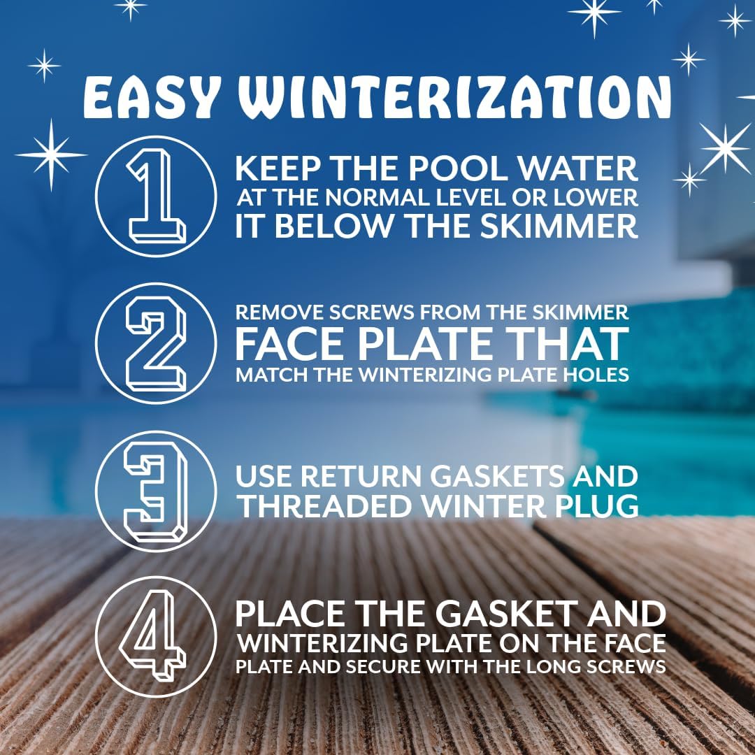 Poolzilla All Season Skimmer Kit for Above Ground Swimming Pools - Compatible with Hayward 1090, 1091, and Other Standard Size Skimmers - Pool Opening and Closing