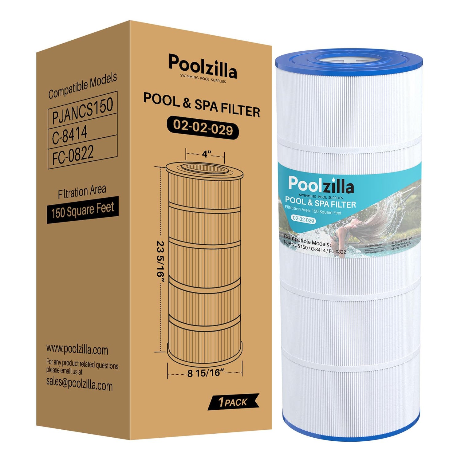 Poolzilla Replacement Pool Filter for PLFPJANCS150, Hayward C1502, C150S, Filbur FC-0822, FC-1287, Waterway Clearwater II 150, Pro Clean 150, R0462300