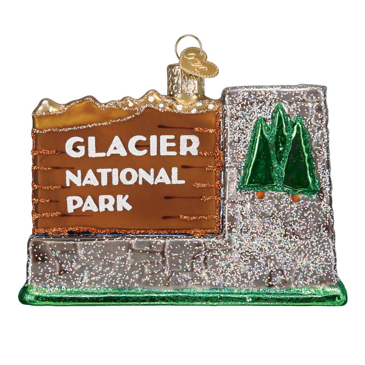 Old World Christmas Ornaments: State Parks Glass Blown Ornaments for Christmas Tree, Glacier National