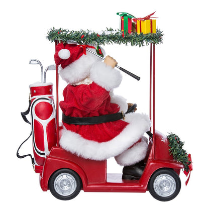 Kurt S. Adler Kurt Adler 11.25-Inch Fabrich‚ Santa Driving Golf Cart, Red