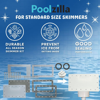 Poolzilla All Season Skimmer Kit for Above Ground Swimming Pools - Compatible with Hayward 1091WM, and Other Wide Mouth Skimmers - Pool Opening and Closing