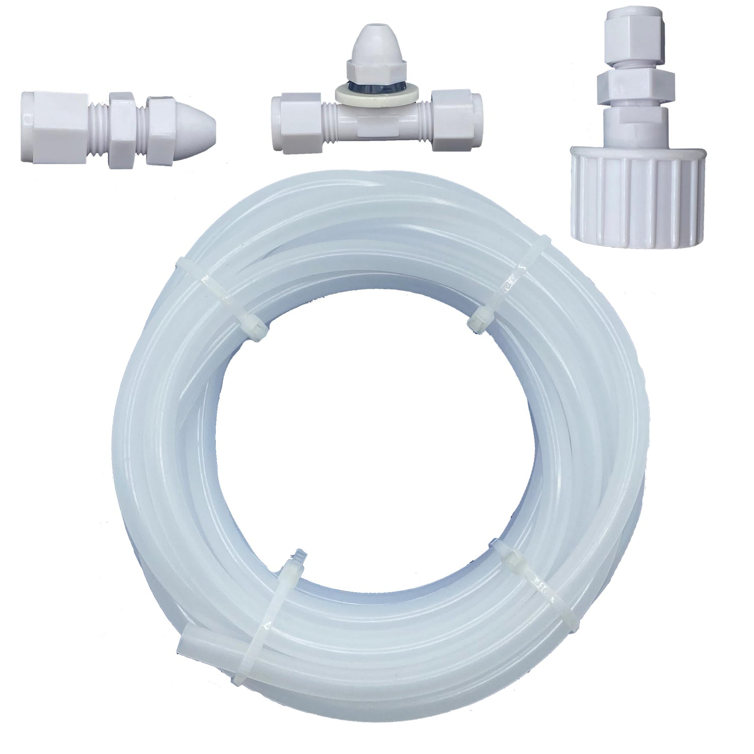 Poolzilla Pool Slide Spray Kit - 12’ FT Tubing, Nozzles, and Connector for Straight or Curved Slides