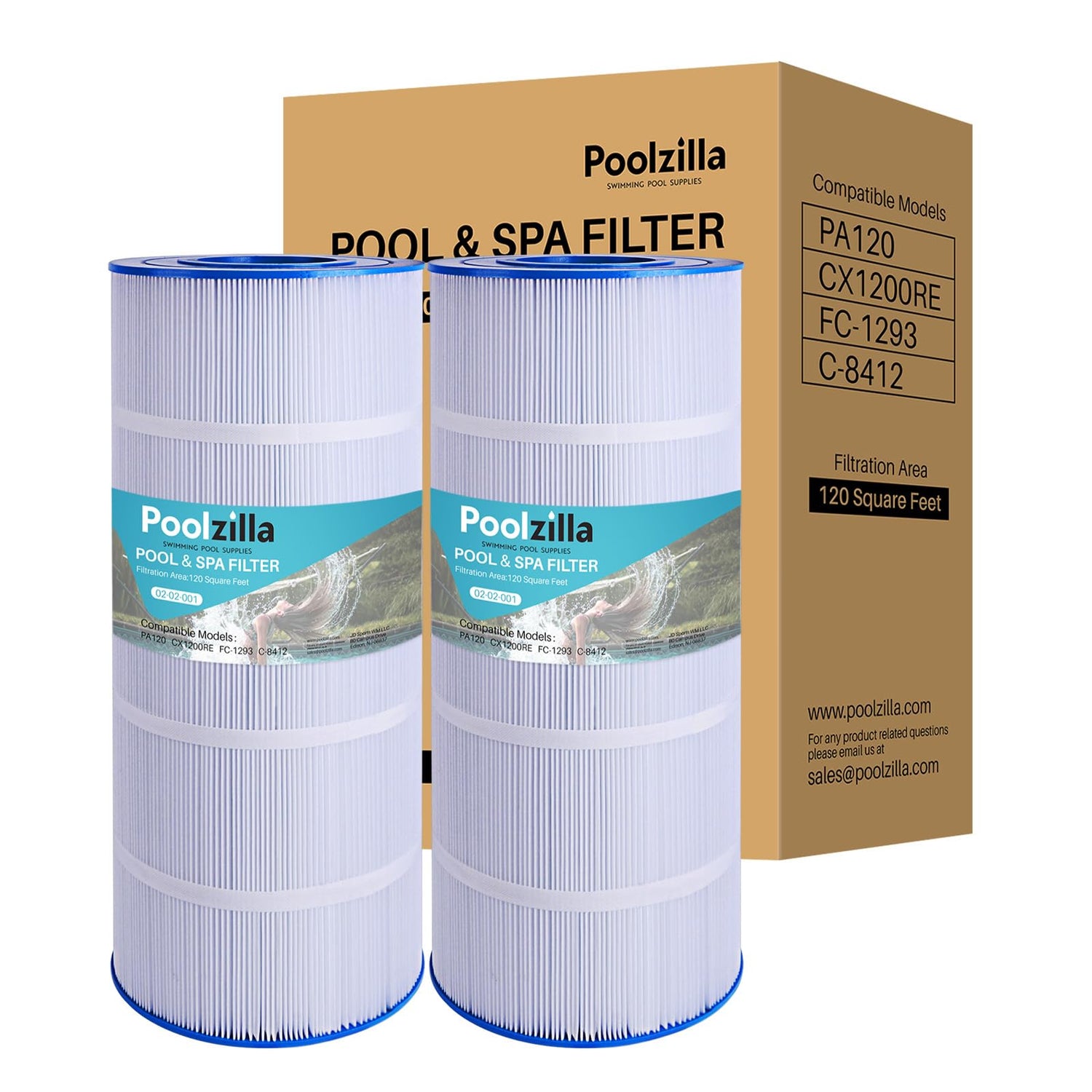 Poolzilla Replacement Pool Filter for PA120, CX1200RE, C1200, C-8412, FC-1293, Waterway Clearwater II, Pro Clean 125, 817-0125N, Aladdin 22002