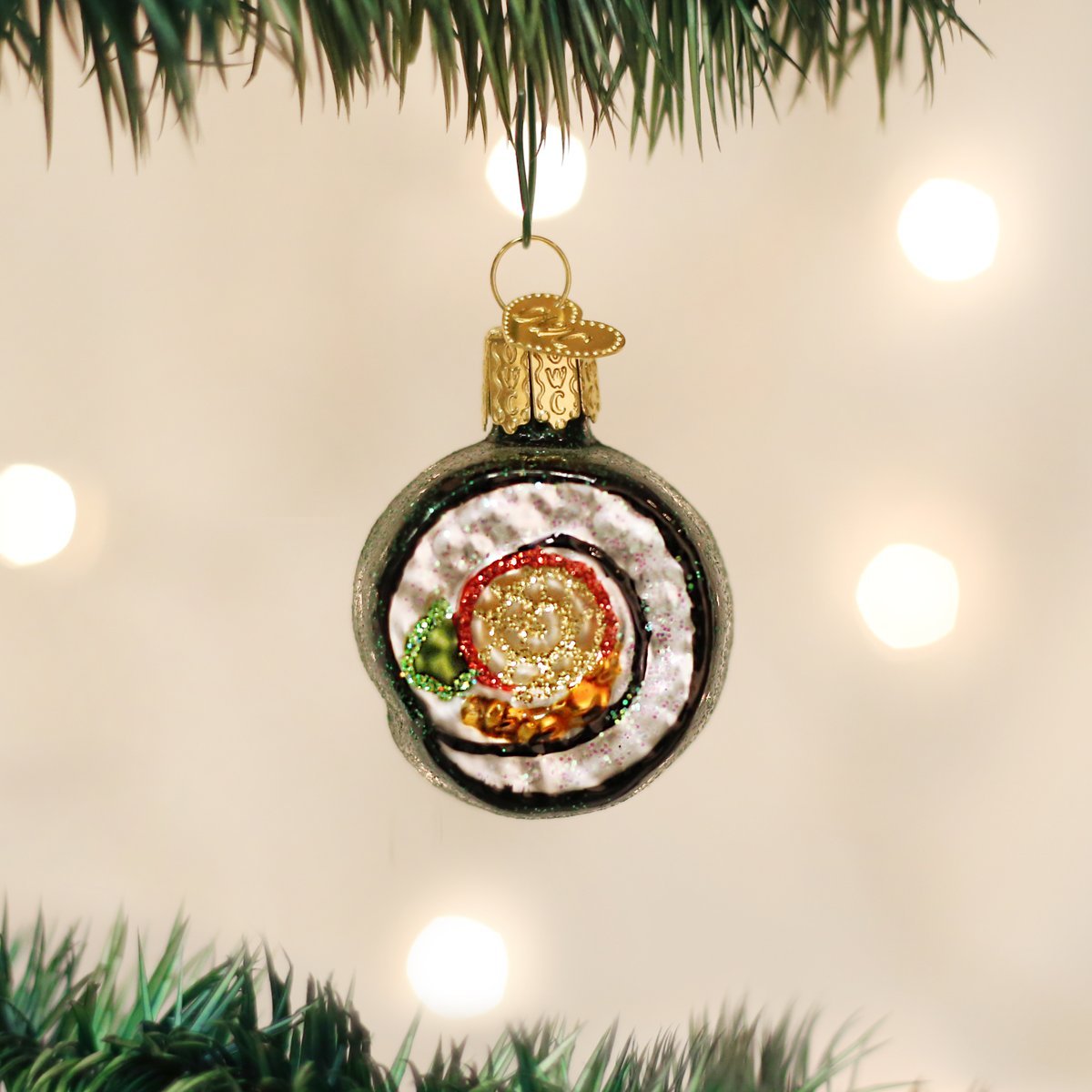 Old World Christmas Ornaments: Sushi Roll Glass Blown Ornaments for Christmas Tree (32110) 2.25 x 2.25