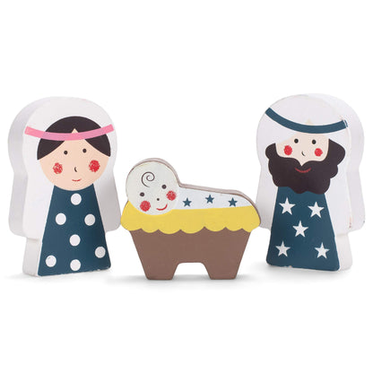 Kurt Adler 2-3-Inch Wooden Children's Nativity Set with Stable and 10 Figures