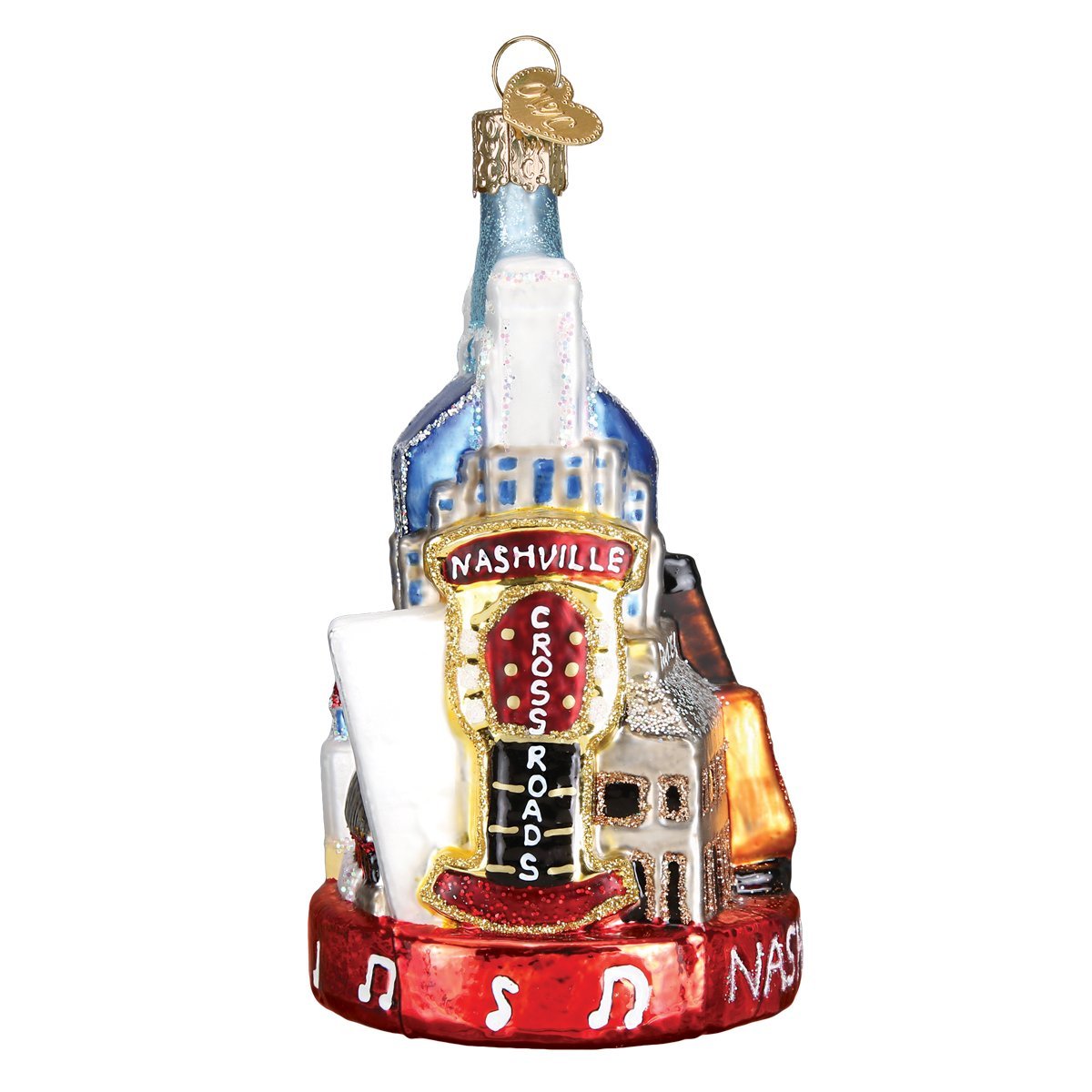 Old World Christmas Cities, Places and Landmarks Glass Blown Ornaments for Christmas Tree Nashville