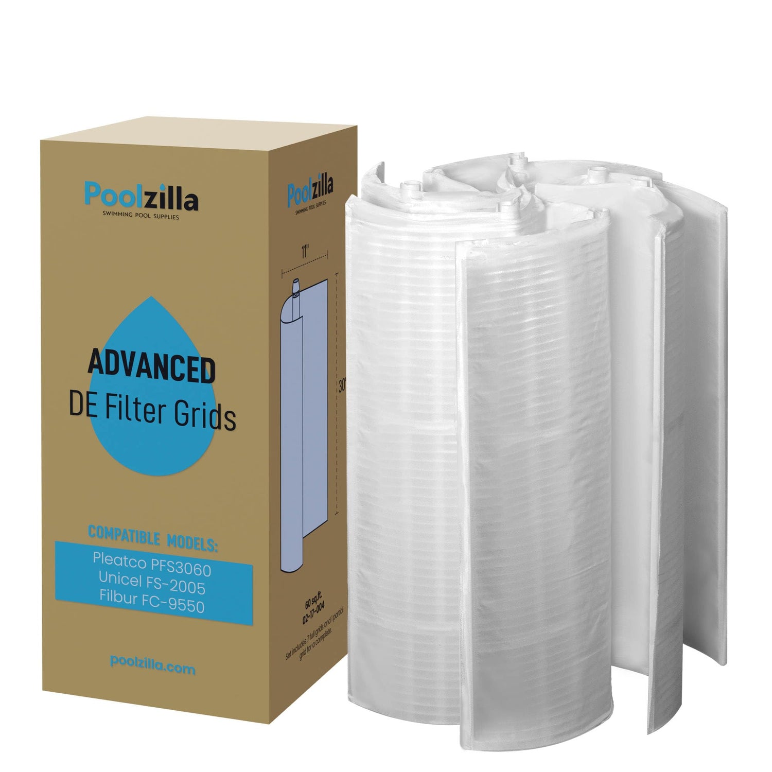 Poolzilla Replacement DE Grid (60 sq ft)- Compatible with Pleatco PFS3060, Unicel FS-2005, Filbur FC-9550