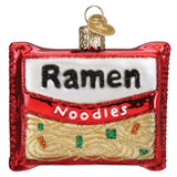 Old World Christmas Ramen Noodles Glass Blown Ornament for Christmas Tree, Handcrafted Holiday Decoration, Food Collection