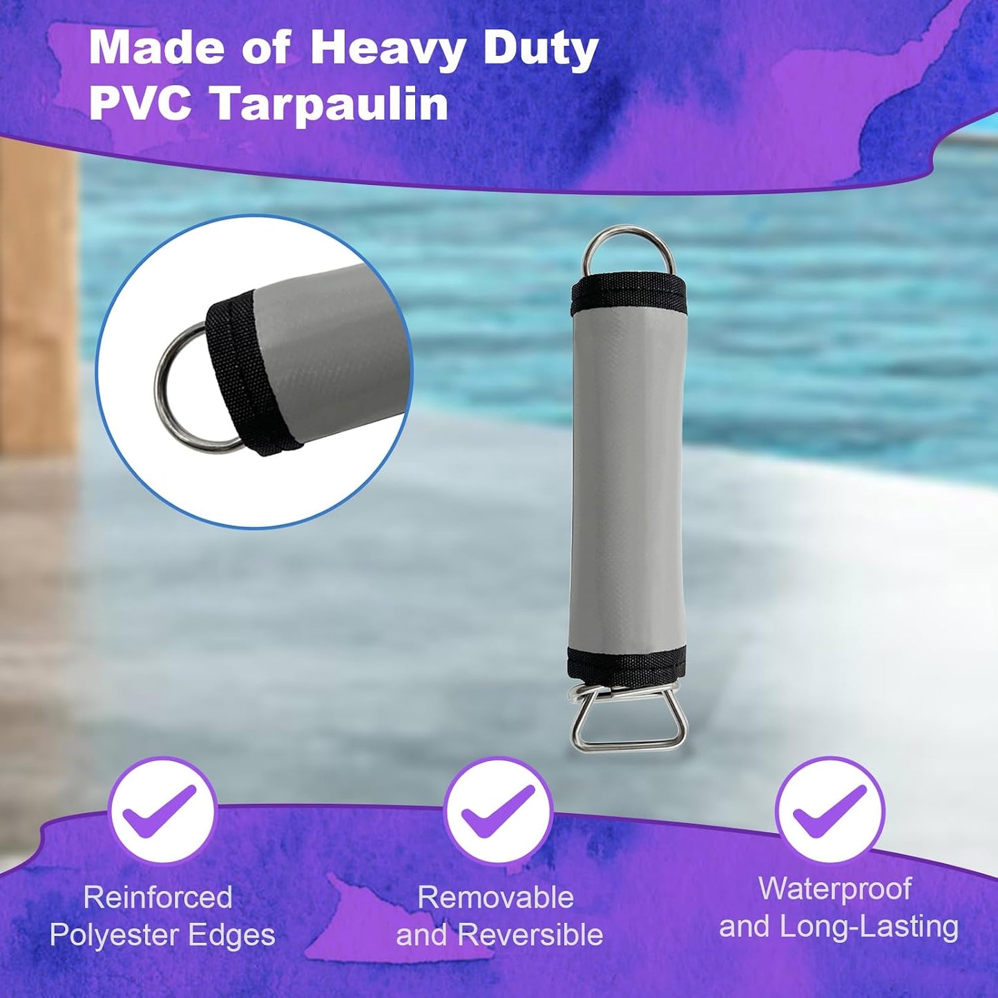 Poolzilla Gray Hook & Loop Spring Wrap for Safety Cover Springs