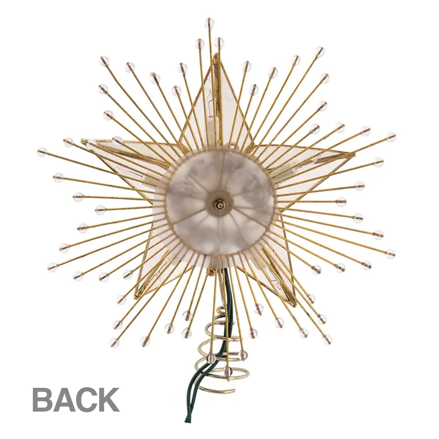 Kurt Adler 10-Inch 5-Point Capiz Star Treetop with Rays and Beads