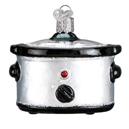 Old World Christmas Slow Cooker Glass Blown Ornament for Christmas Tree, Handcrafted Holiday Decoration, Kitchen Appliance Collection