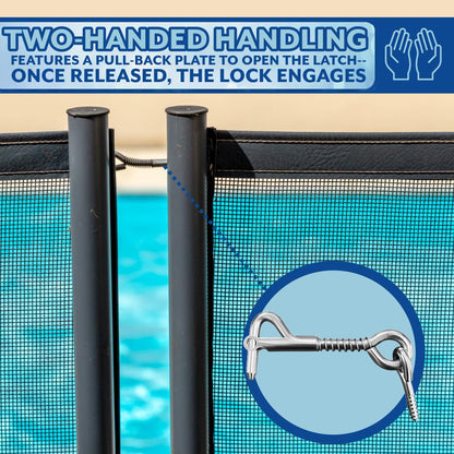 Poolzilla Pool Safety Fence Latch - 3.75’’ in. Spring Hook and Eye Safety Tool for Pool Safety Fencing