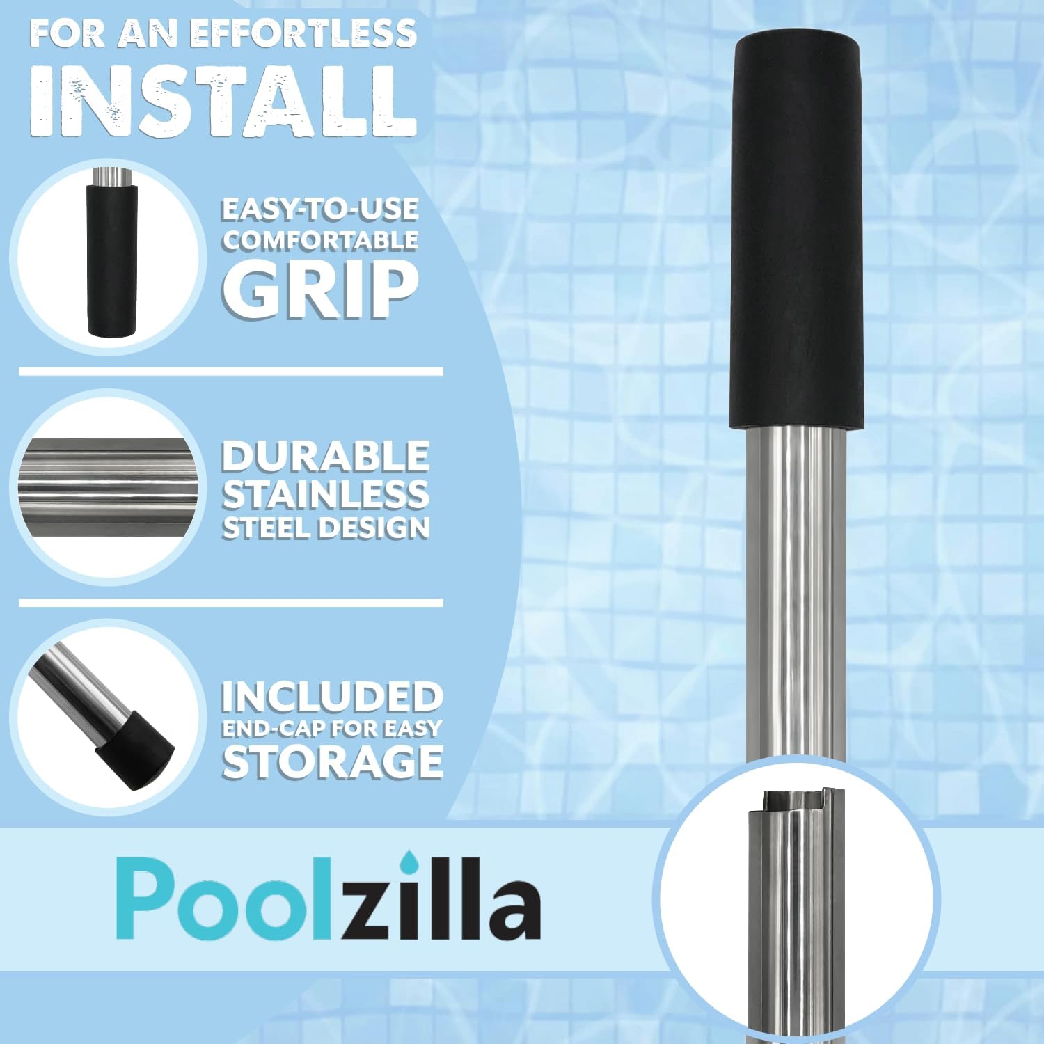 Poolzilla Stainless Steel Installation Rod for Safety Cover Springs (24