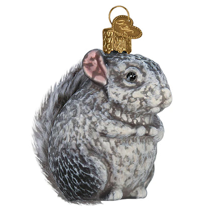 Old World Christmas Vintage Chinchilla Glass Blown Ornament for Christmas Tree, Handcrafted Holiday Decoration, Vintage Animal Collection