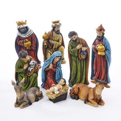 Kurt S. Adler 4 to 5-Inch Resin Table Piece Nativity, Set of 9