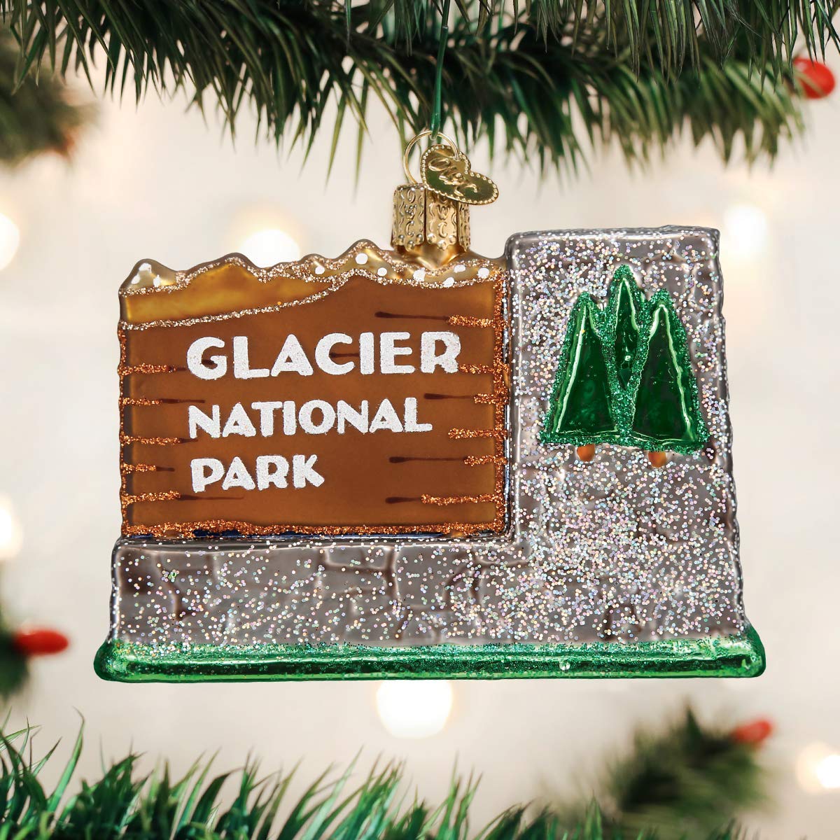 Old World Christmas Ornaments: State Parks Glass Blown Ornaments for Christmas Tree, Glacier National
