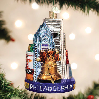 Old World Christmas Cities, Places and Landmarks Glass Blown Ornaments for Christmas Tree Philadelphia