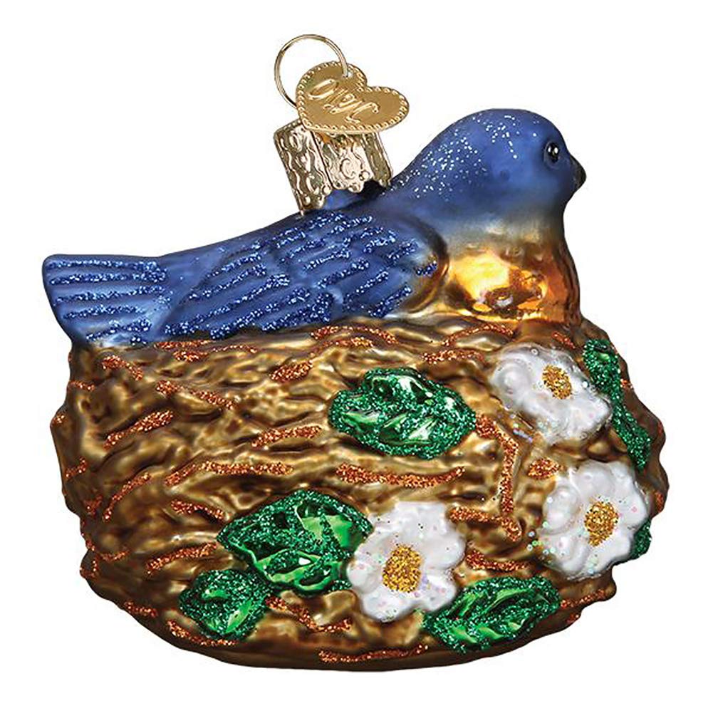 Old World Christmas Ornaments Bird in Nest Glass Blown Ornaments for Christmas Tree