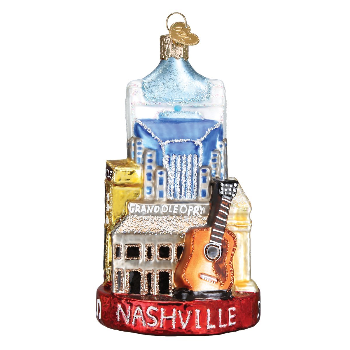 Old World Christmas Cities, Places and Landmarks Glass Blown Ornaments for Christmas Tree Nashville