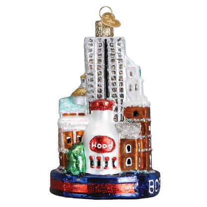 Old World Christmas Glass Blown Ornament Boston City (20094)