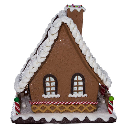 Kurt Adler 10" Battery-Operated Claydough LED Gingerbread House Tablepiece