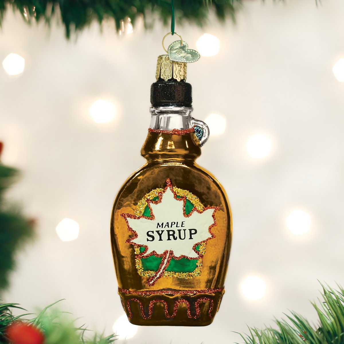 Old World Christmas Ornaments: Breakfast Food Glass Blown Ornaments for Christmas Tree, Maple Syrup