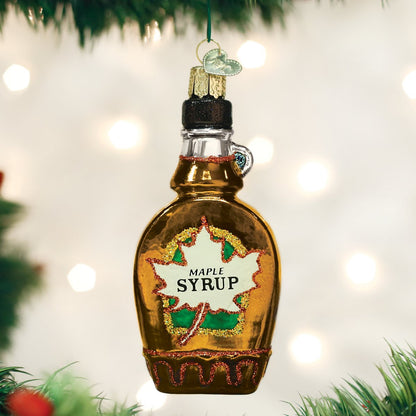 Old World Christmas Ornaments: Breakfast Food Glass Blown Ornaments for Christmas Tree, Maple Syrup