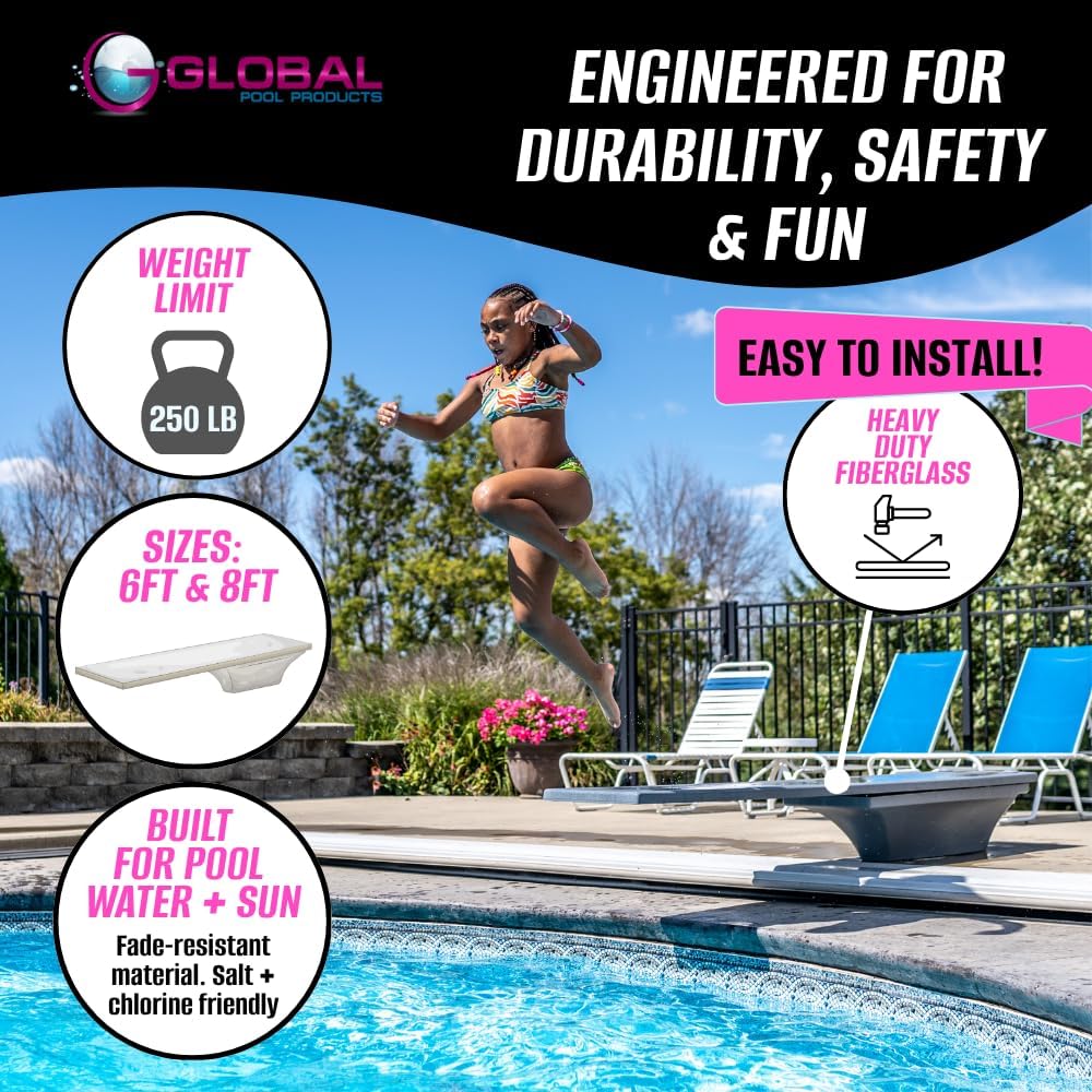 Global Pool Products 6' ft Diving Board with Base