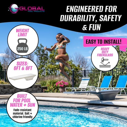 Global Pool Products 6' ft Diving Board with Base