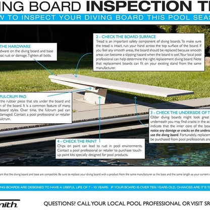 S.R. Smith 66-209-270S3T Fibre-Dive Replacement Diving Board with Matching Tread, 10-Feet, Marine Blue
