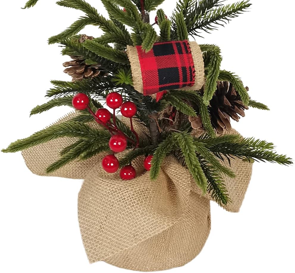 Kurt S. Adler 24“ Un-Lit Berries & Pinecones Green Tree In Burlap Base