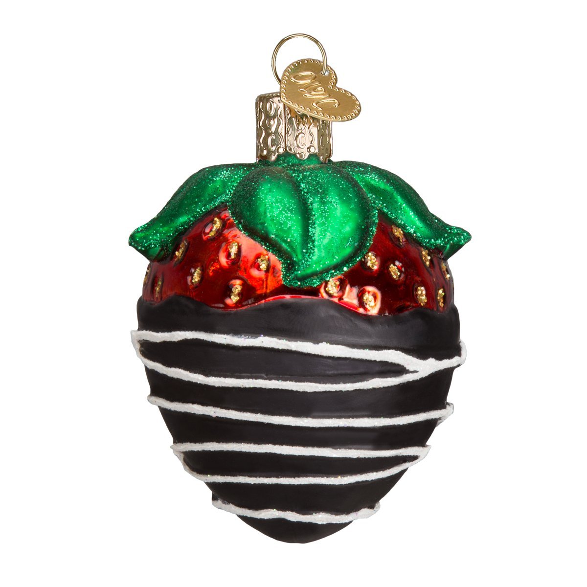 Old World Christmas Ornaments: Chocolate Dipped Strawberry Glass Blown Ornaments for Christmas Tree (28116)