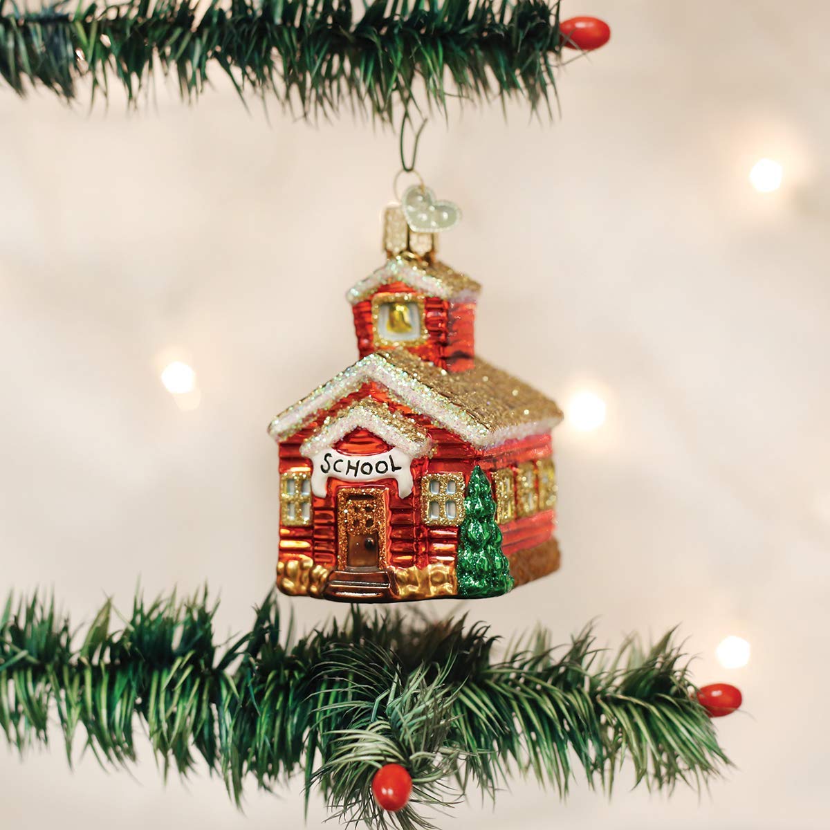Old World Christmas Teacher Gifts Glass Blown Ornaments for Christmas Tree School House