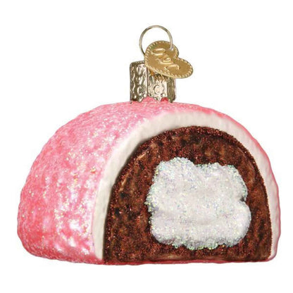 Old World Christmas Hostess Snoball Glass Blown Ornament for Christmas Tree, Handcrafted Holiday Decoration, Snack Collection