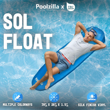 Poolzilla x TRC Sol Float - 70'' Raft for Pools, Spas, and More - 1.5" Thick