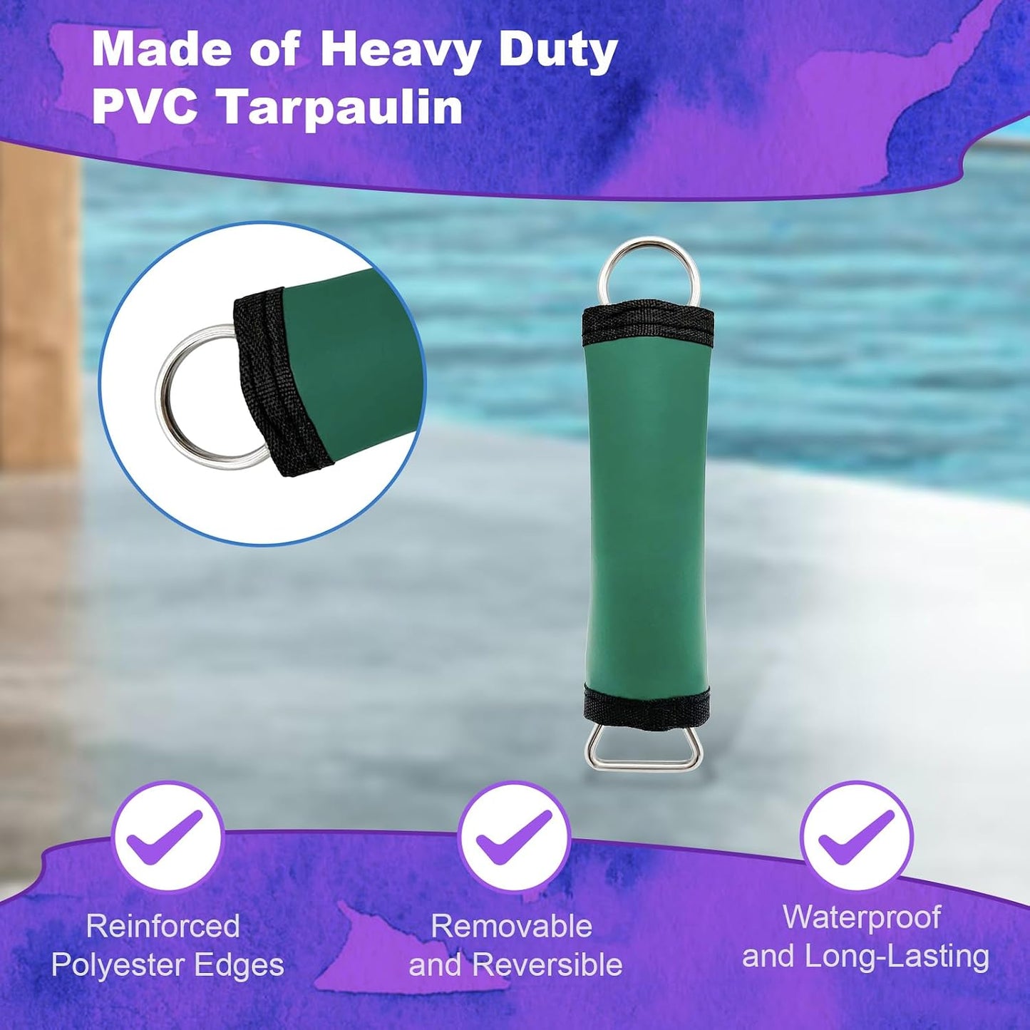 Poolzilla Green Hook & Loop Spring Wrap for Safety Cover Springs