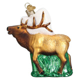 Old World Christmas Elk Glass Blown Ornament for Christmas Tree, Handcrafted Holiday Decoration, Wildlife Animal Collection