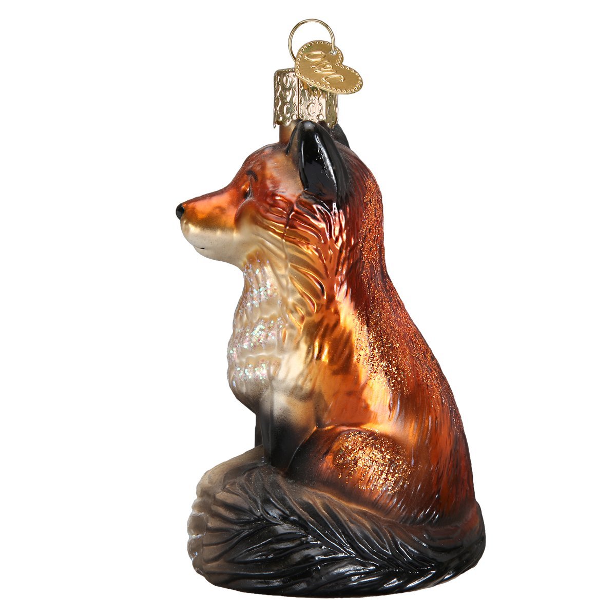 Old World Christmas Fox Glass Blown Ornament for Christmas Tree, Handcrafted Holiday Decoration, Wildlife Animal Collection