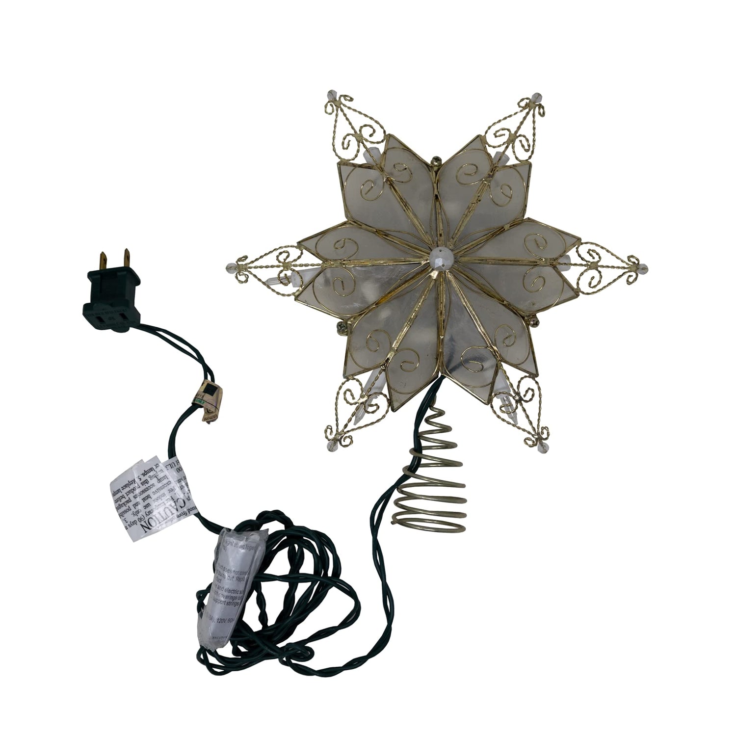 Kurt Adler UL3131 10-Light 6 Pt. Capiz Star Treetop
